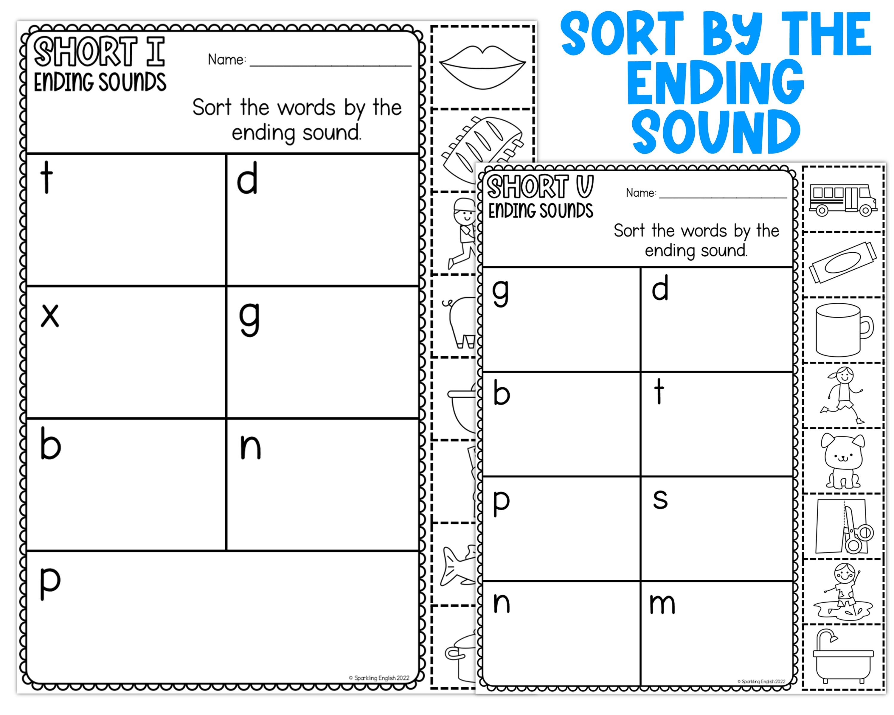 CVC Words Ending Sounds Worksheets Review CVC Words Etsy