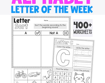 Letter of the Week Curriculum Bundle | Homeschool Phonics Printables | Pre-K Kindergarten Morning Work Worksheets | Literacy Center Activity