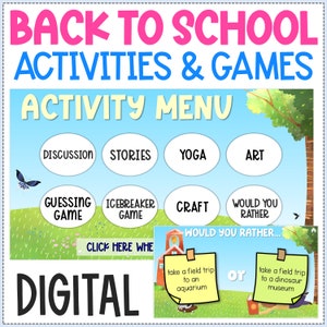 Back to School Activities | Back to School Party | Digital Back to School Icebreakers | Class Community Building
