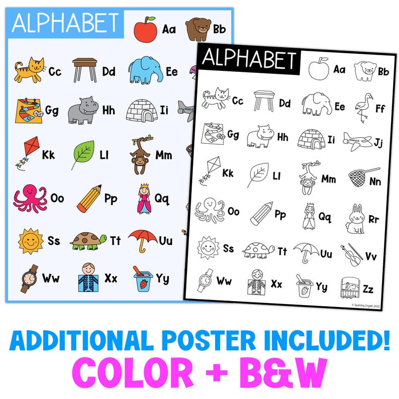 Bright Rainbow Alphabet Posters | Printable ABC Wall Art for Homeschool ...