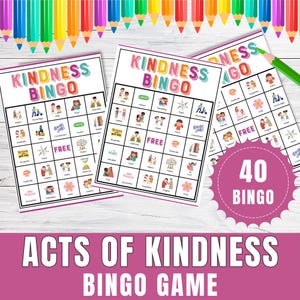 Bingo da Bondade para Imprimir para Crianças | Atividades de Fevereiro da Semana de Atos Aleatórios de Bondade | Desafio da Bondade Infantil