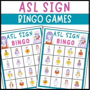 Nenhuma preparação ASL American Sign Language Bingo Jogos Atividades Básicas - Sinais de Mão