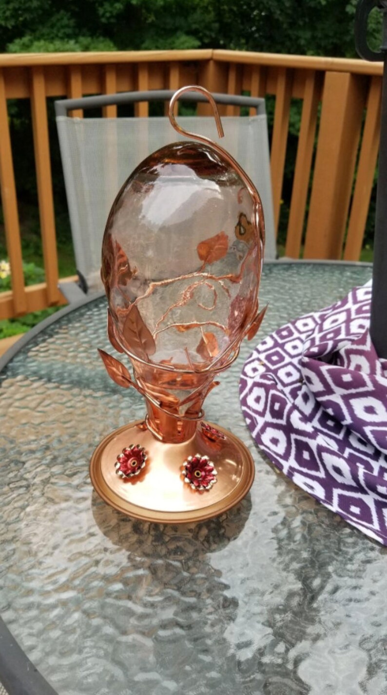 Copper Hummingbird Feeder Copper Humming Bird Feeder Etsy