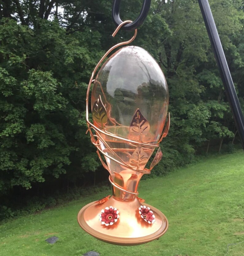 Copper Hummingbird Feeder Copper Humming Bird Feeder Etsy