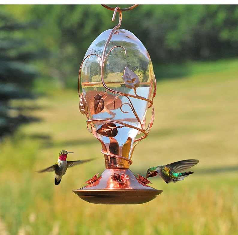 Copper Hummingbird Feeder Copper Humming Bird Feeder Etsy