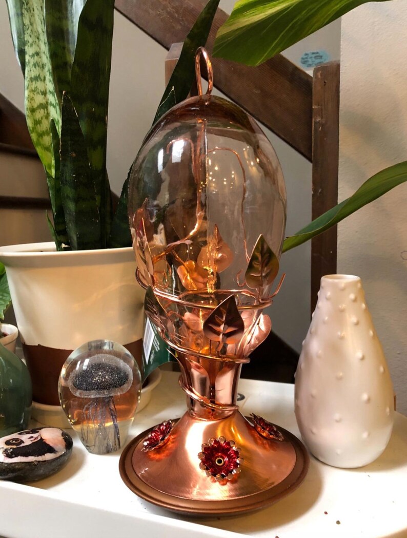 Copper Hummingbird Feeder Copper Humming Bird Feeder Etsy