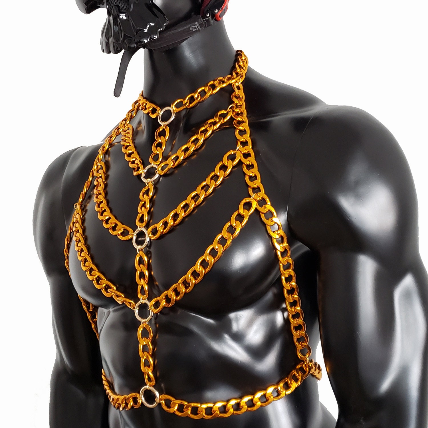 Body Chain Body Harness Chain Harness Men Body Harness Chest Etsy