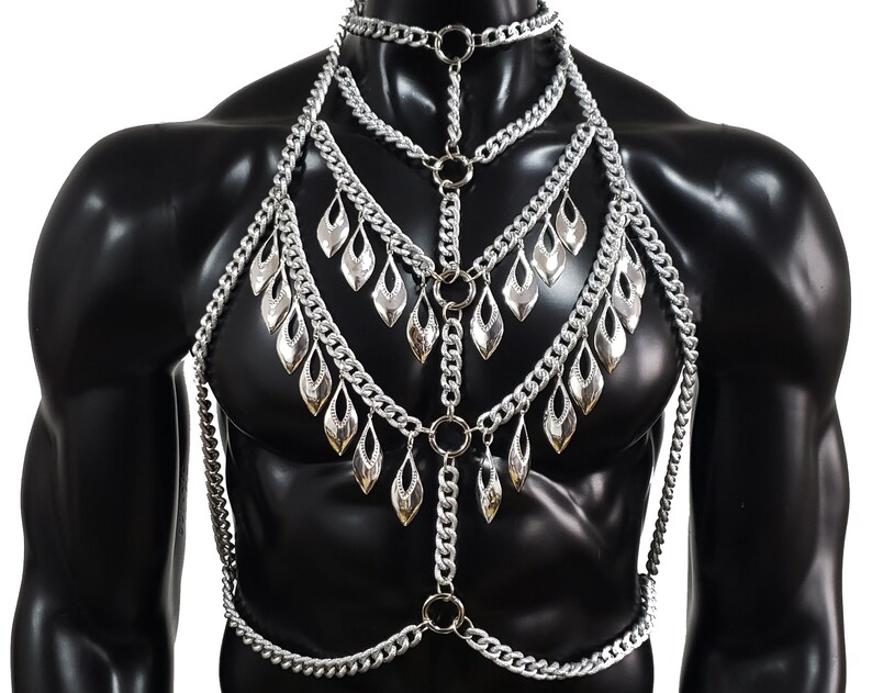 Sliver Metal Body Chain/ Chain Body Harness/Men Body Etsy