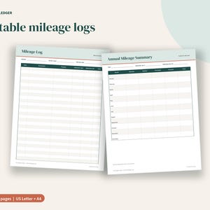 Mileage Log Spreadsheet, Vehicle Trip Tracker for Business & Personal Use, Google Sheets, Excel, Printable PDF image 5