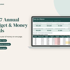 Jahresbudget- und Finanzzielplaner 2027, Jahresrückblick-Tabelle, Google Sheets, Excel, PDF Bild 2