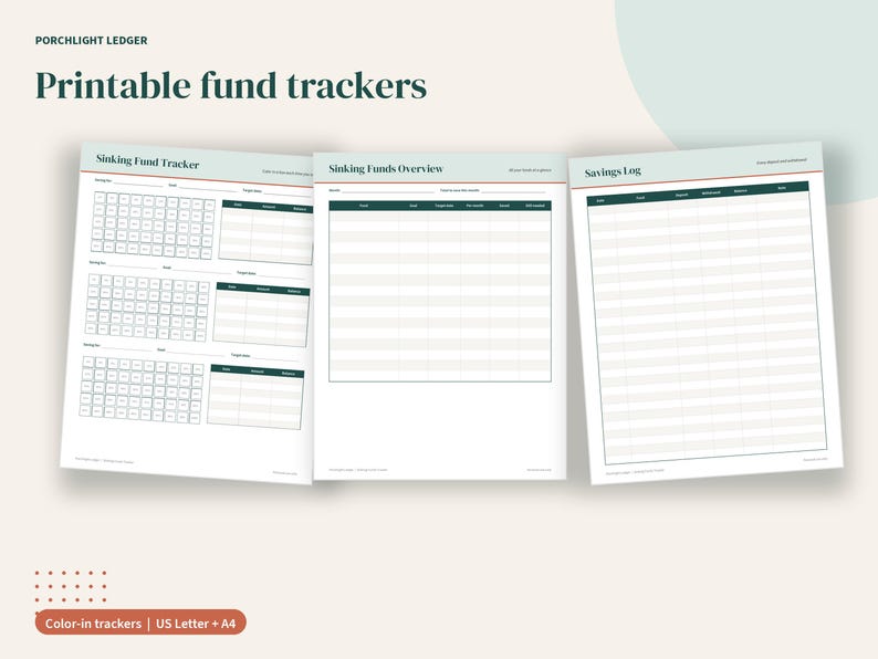 Sinking Funds Tracker Spreadsheet, Savings Goal Planner, Google Sheets, Excel, Printable PDF image 5