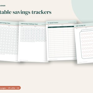 Rastreador de ahorros con 100 sobres, reto de 52 semanas sin gastos, Google Sheets, Excel, PDF imprimible imagen 5