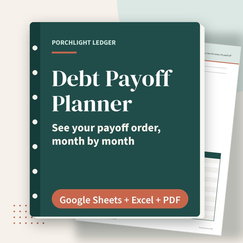 Debt Payoff Planner Spreadsheet, Snowball and Avalanche Calculator, Google Sheets, Excel, Printable PDF image 1