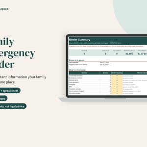 Family Emergency Binder, Important Information Organizer, Household Contacts, Medical, Accounts and Bills, Fillable PDF, Spreadsheet image 2