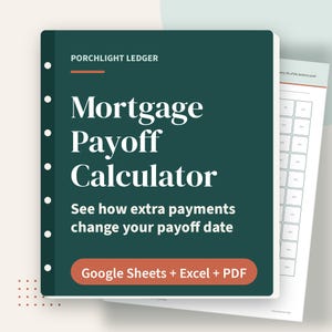 Mortgage Payoff Calculator Spreadsheet, Extra Payment Amortization Schedule, Google Sheets, Excel, Printable PDF image 1