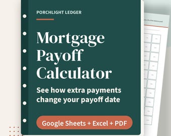 住宅ローン返済計算スプレッドシート、追加返済償却スケジュール、Google スプレッドシート、Excel、印刷可能な PDF