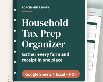 Steuervorbereitungs-Organizer, Dokumenten-Checkliste 2026, Spenden- und Arztbelegliste, Google Sheets, Excel