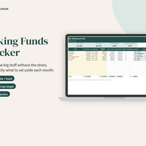 Sinking Funds Tracker Spreadsheet, Savings Goal Planner, Google Sheets, Excel, Printable PDF image 2
