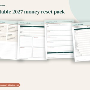 Jahresbudget- und Finanzzielplaner 2027, Jahresrückblick-Tabelle, Google Sheets, Excel, PDF Bild 5