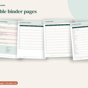 Family Emergency Binder, Important Information Organizer, Household Contacts, Medical, Accounts and Bills, Fillable PDF, Spreadsheet image 5