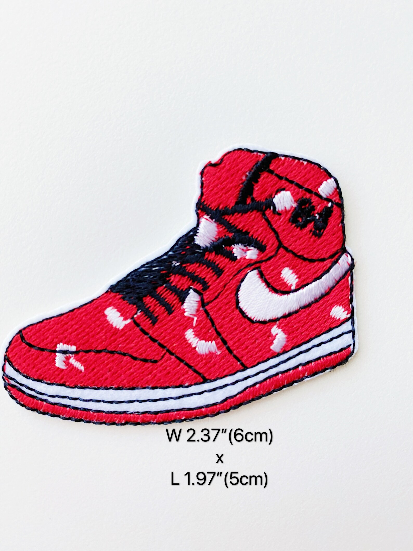 Sneaker Head Embroidery Iron on Badge Patch // Red Jordan - Etsy