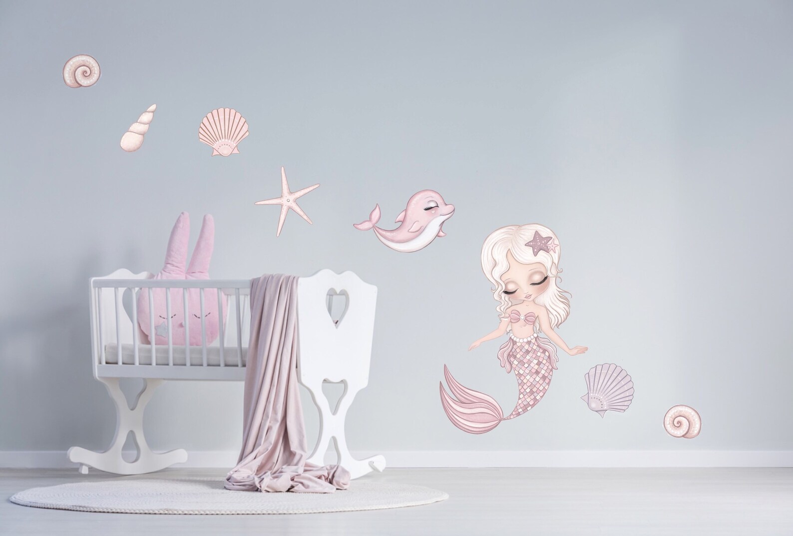 Jasmine the Mermaid Fabric Wall Decals A3 & A2 Etsy