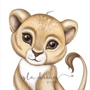 Zeus The lion cub. Art Print