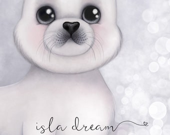 Sid the harp seal. Art Print