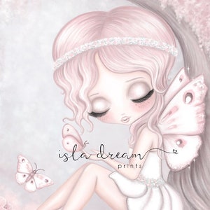 Grace The Butterfly fairy. Full background. Art Print