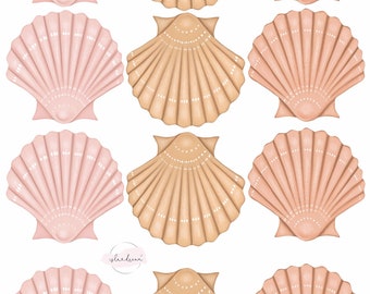 Sea Shell Fabric Wall Decals A3 (multiple colours)