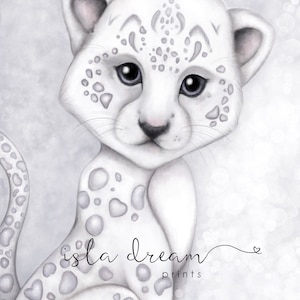Prince the snow leopard. Art Print