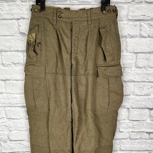 Vintage German Military Wool Field Pants Size: 35&quot; x 30&quot; #5, Wool Pants, Military Pants, Army Pants, Winter Pants