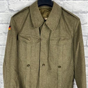 Vintage German Army Wool Field Shirt Size: Medium #3, Military Jacket, Army Jacket, Wool Jacket
