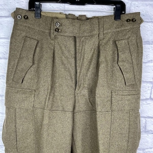 Vintage German Military Wool Field Pants Size: 39" x 32" #2, Wool Pants, Military Pants, Army Pants, Winter Pants