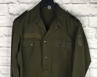 Vintage Austrian Army OD Fatigue Shirt Size: Medium