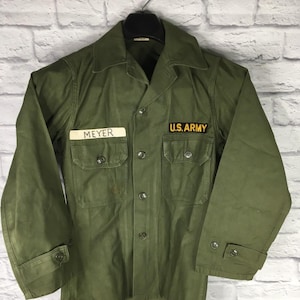 Vintage Altered Vietnam War Era 2nd Pattern OG-107 Utility Shirt Size: 13.5 x 31 #1