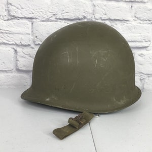WWII M-1 Stahlhelm nur mit ORIGINAL Kinnriemenschale #2