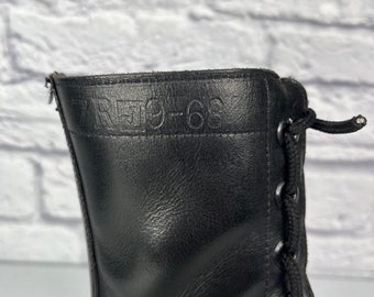Vietnam Issue Black Leather Combat Boots W/ Zippers Size: 7R