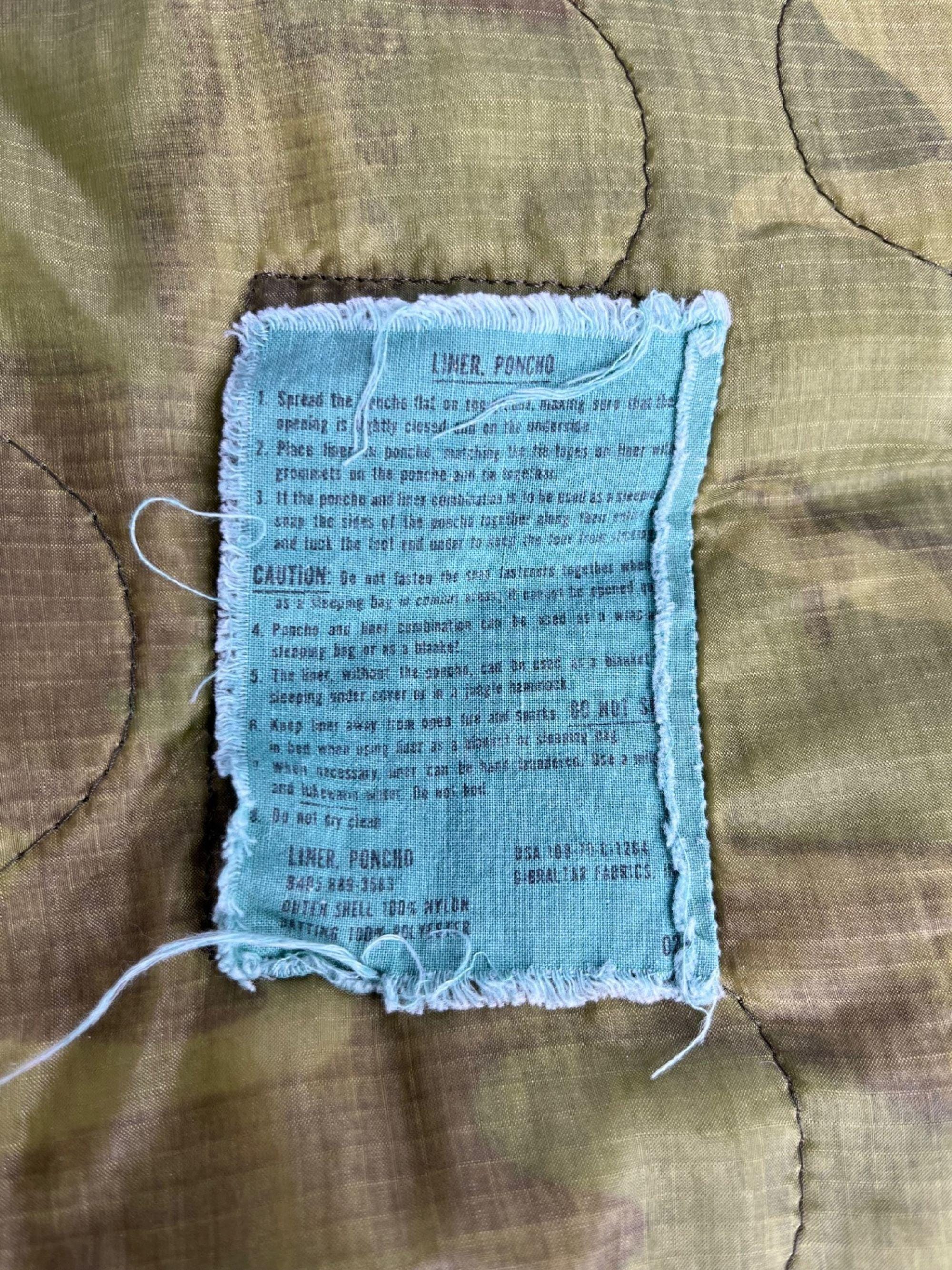 ヴィンテージ生地 70s US.Army Vietnam poncho ② ヴィンテージ生地 70s US.Army Vietnam poncho ②