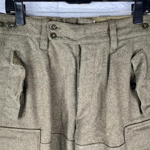 Vintage German Military Wool Field Pants Size: 32&quot; x 32&quot; #6, Wool Pants, Military Pants, Army Pants, Winter Pants