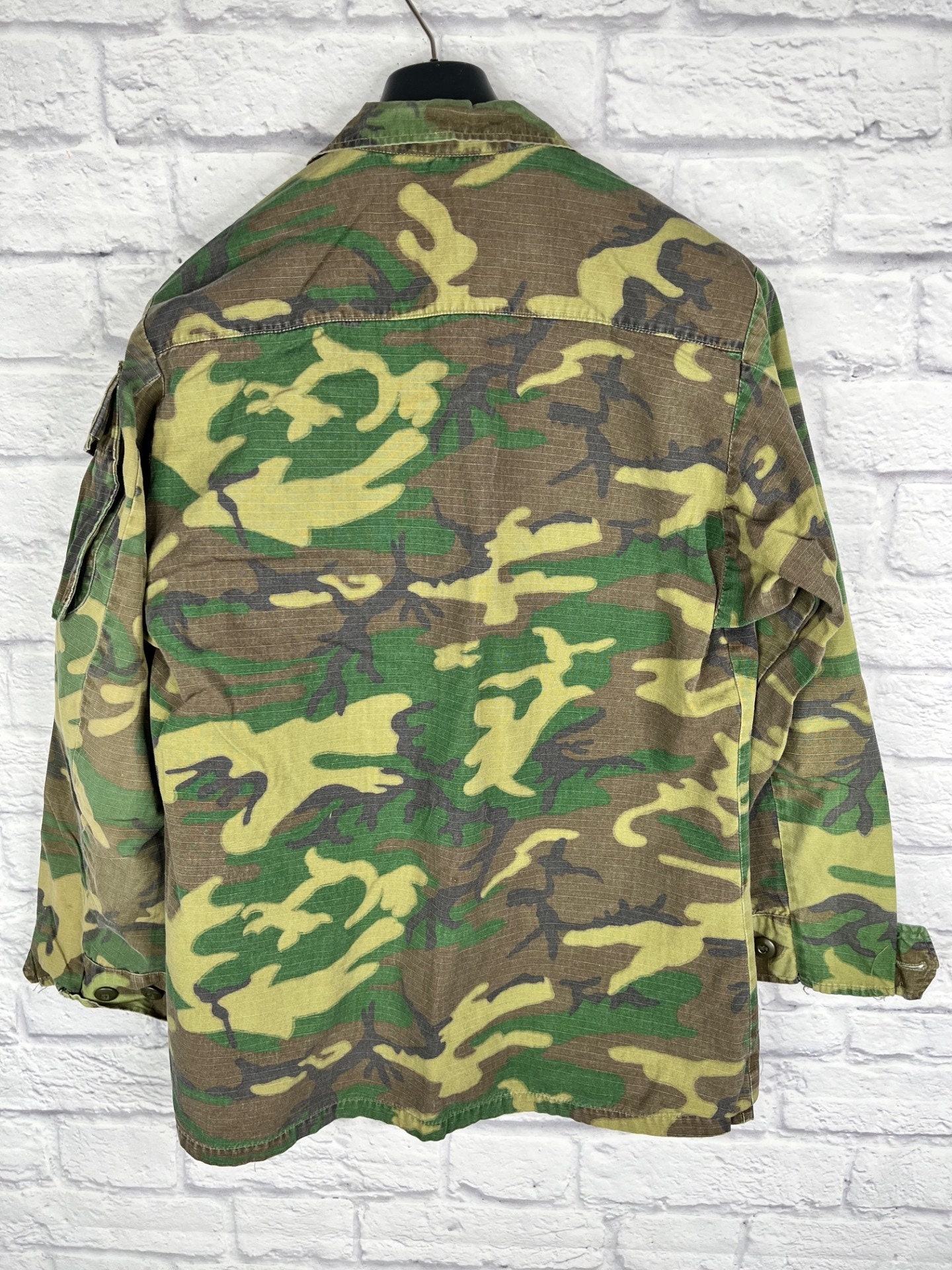 Vintage 60s Vietnam War Era ERDL Camo Tropical Jacket Poplin