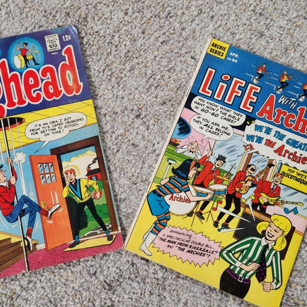 Rare Vintage 'Life with Archie' #60 and 'Jughead' #141 Comics, Grade 7.5 and 4, 1967!!!