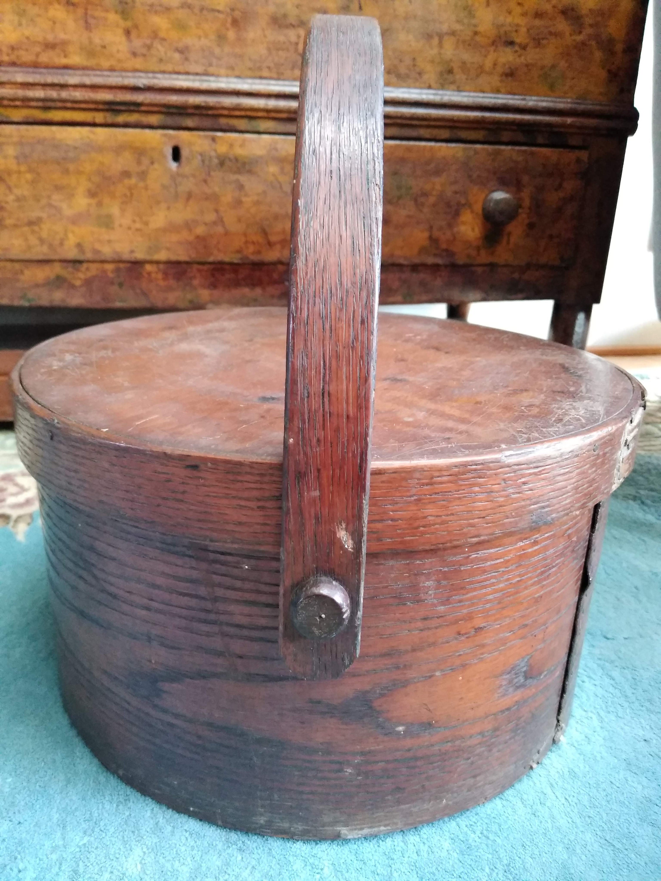Large Bentwood Wood Pantry Box With Wide Wood Handle Primitive Etsy