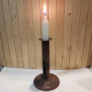 Antique Painted Hog Scrapper Candle Holder Primitive Antique