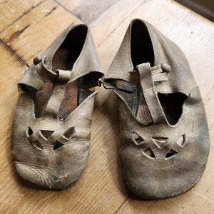 Antike Baby Jane Lederschuhe Primitive Antik
