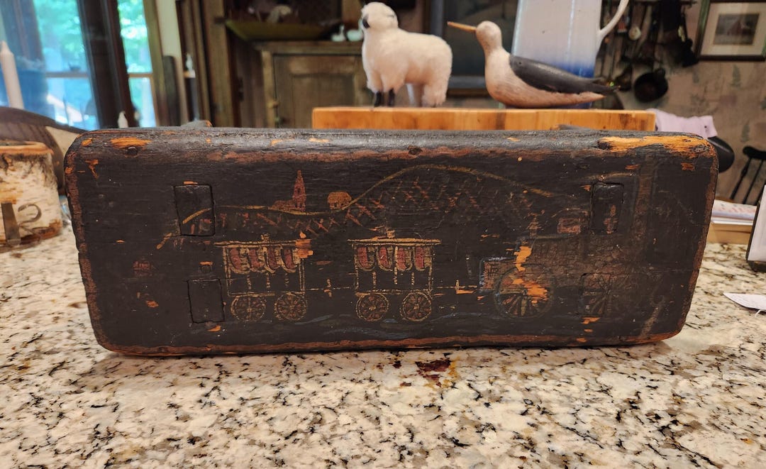 Early Folk Art Circus Painted Cricket Bench Stool Primitive Antique - Etsy