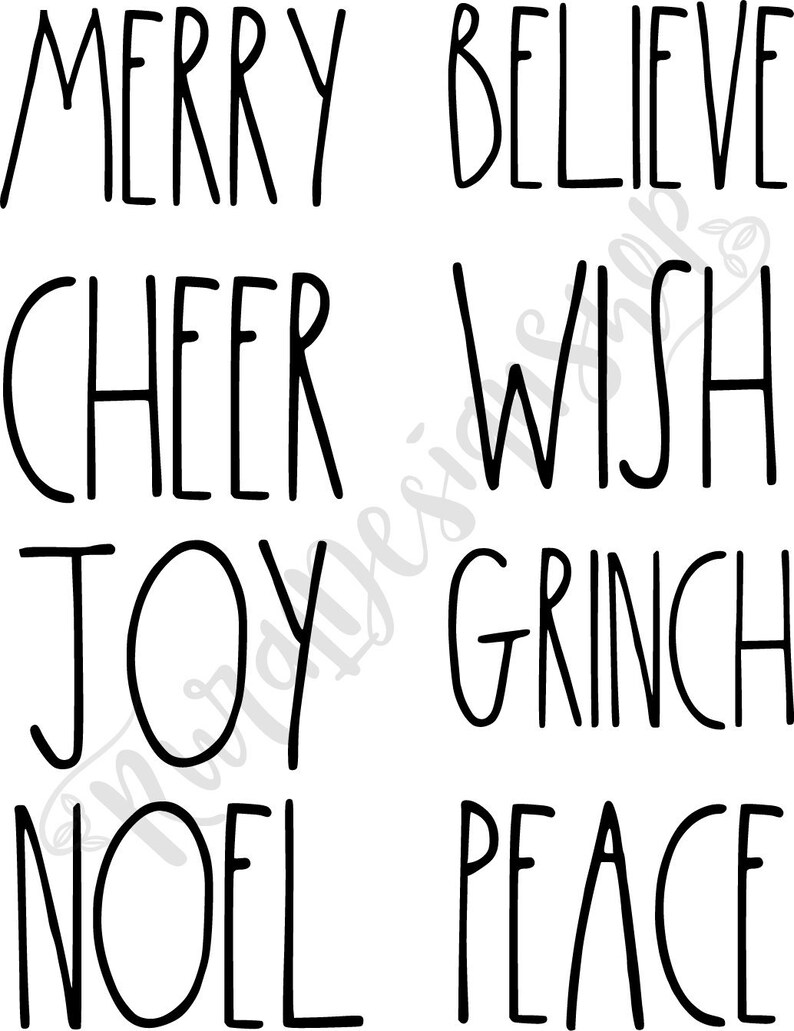 Download RAE DUNN Inspired Christmas Ornament SVG Silhouette Cameo ...