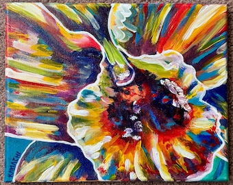 Original 8" x 10" Acrylic Stretched Canvas Dendrobium Orchid Painting