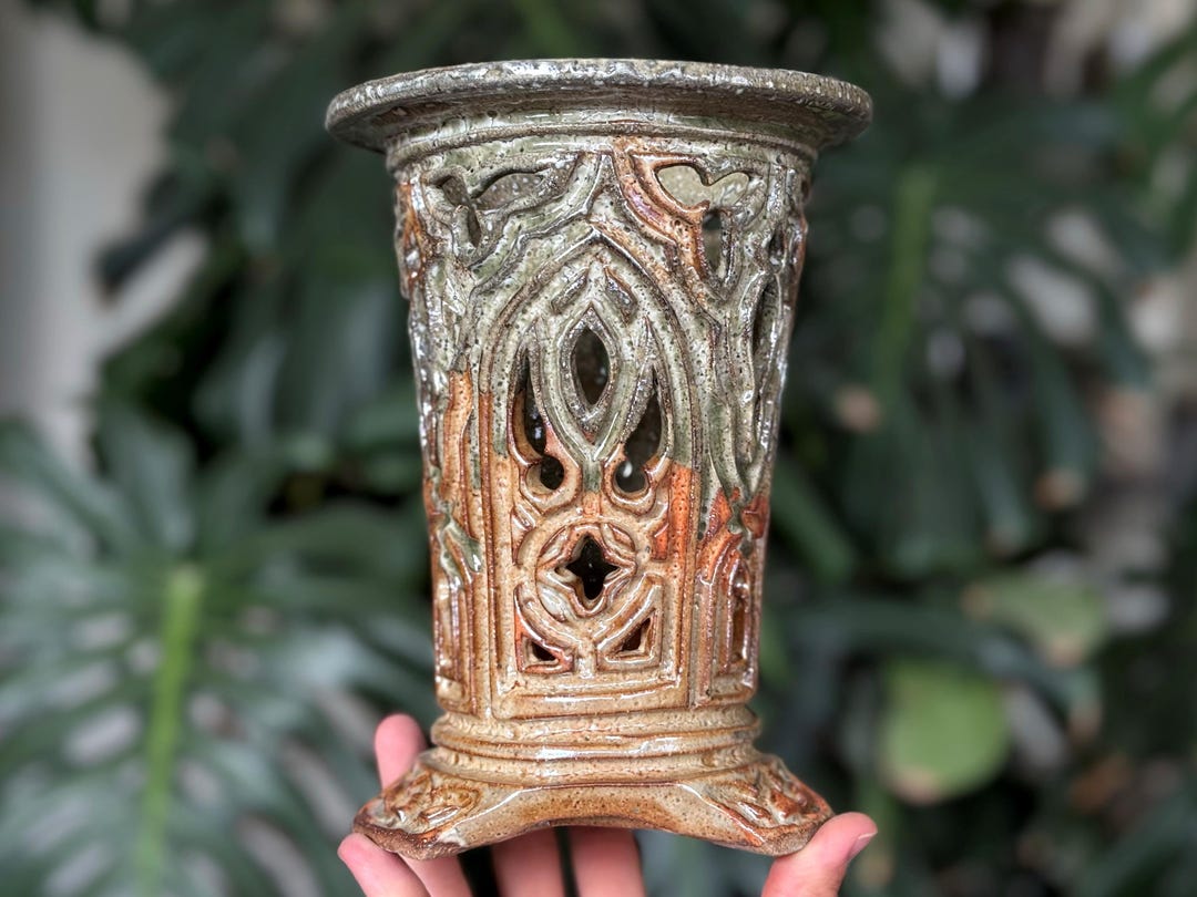 Gothic Rectangular Pot Handmade Gothic Cathedral Ceramic Orchid Planter Pot With Drainage - Etsy