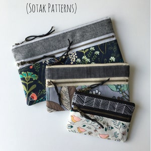 Lisbon zipper pouch, three sizes, pdf pattern, instant download, sewing pattern, coin pouch, bag, make up, pencil, sotak patterns, sew